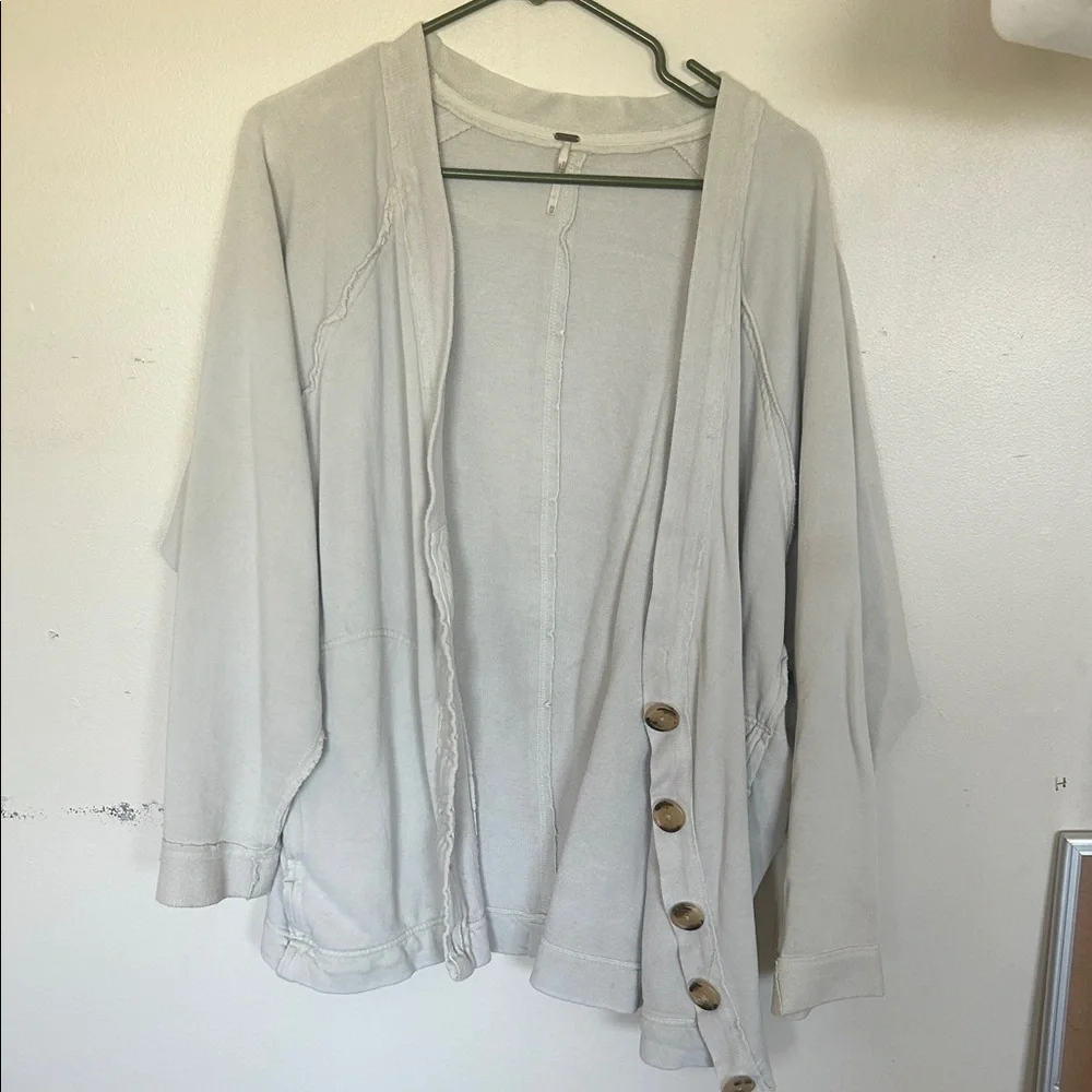 Free people XS button down oversized sweater